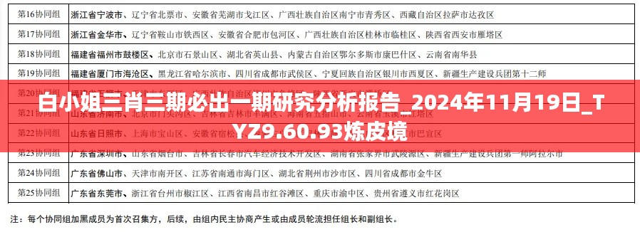 白小姐三肖三期必出一期研究分析報(bào)告_2024年11月19日_TYZ9.60.93煉皮境