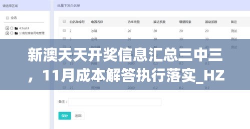 新澳天天開獎(jiǎng)信息匯總?cè)腥?1月成本解答執(zhí)行落實(shí)_HZW8.80.23開放版