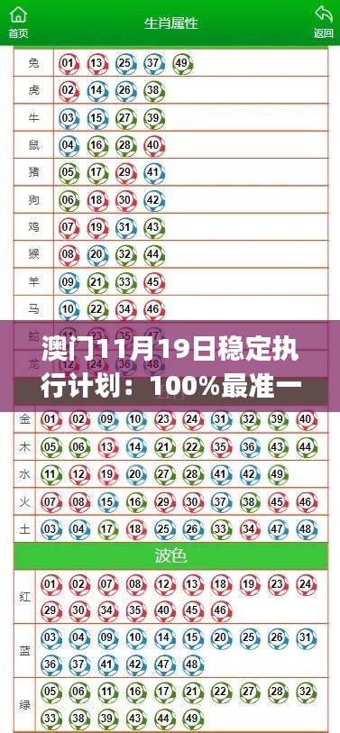 澳門11月19日穩(wěn)定執(zhí)行計(jì)劃：100%最準(zhǔn)一肖_MGY7.20.88界面版