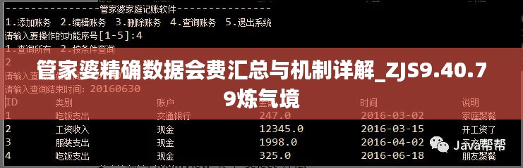 管家婆精確數(shù)據(jù)會(huì)費(fèi)匯總與機(jī)制詳解_ZJS9.40.79煉氣境