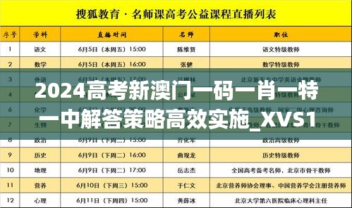 2024高考新澳門一碼一肖一特一中解答策略高效實施_XVS1.25.80行業(yè)版