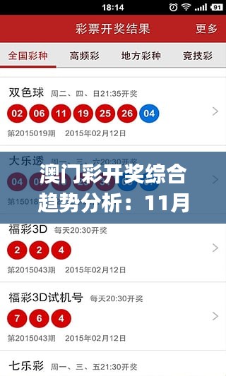 澳門(mén)彩開(kāi)獎(jiǎng)綜合趨勢(shì)分析：11月19日的歷史與331斯的解讀_HCQ7.36.23
