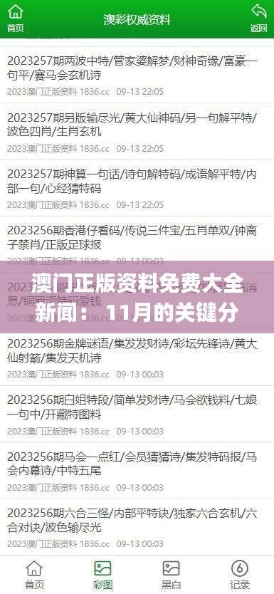 澳門正版資料免費大全新聞： 11月的關(guān)鍵分析方案_JAB9.65.55真實版