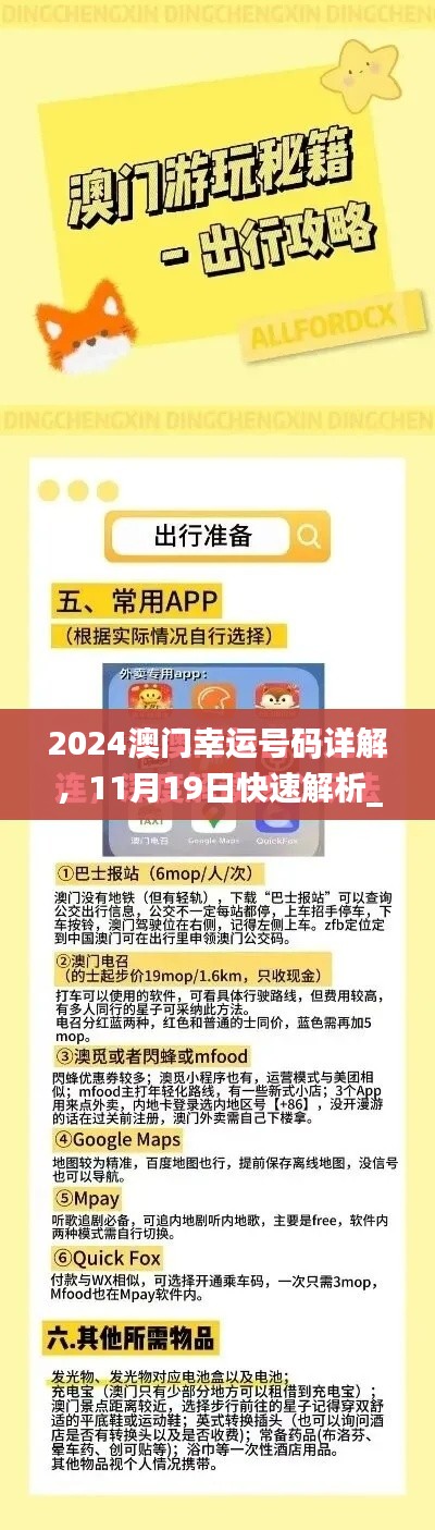 2024澳門(mén)幸運(yùn)號(hào)碼詳解，11月19日快速解析_YJA3.26.62精英版