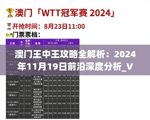 澳門王中王攻略全解析：2024年11月19日前沿深度分析_VCV9.55.65神器版
