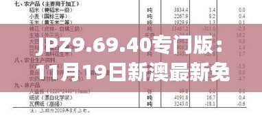 JPZ9.69.40專門版：11月19日新澳最新免費資料與高效現(xiàn)象解析