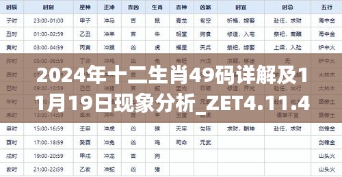 2024年十二生肖49碼詳解及11月19日現象分析_ZET4.11.41演講版本