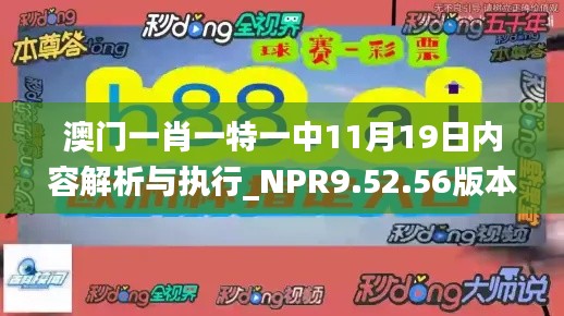 澳門一肖一特一中11月19日內(nèi)容解析與執(zhí)行_NPR9.52.56版本更新