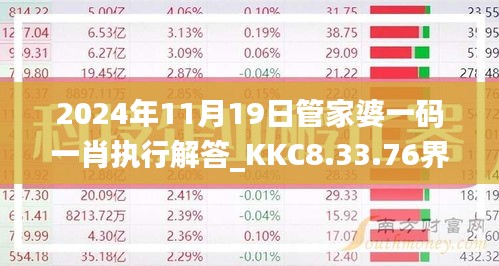 2024年11月19日管家婆一碼一肖執(zhí)行解答_KKC8.33.76界面版本