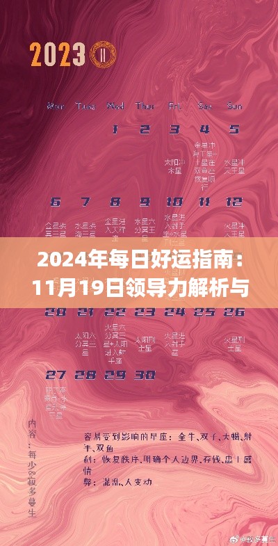 2024年每日好運指南：11月19日領(lǐng)導力解析與實施_GPS3.45.60豪華版