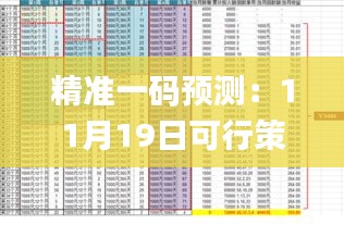 精準(zhǔn)一碼預(yù)測：11月19日可行策略_MTW9.25.62傳承版