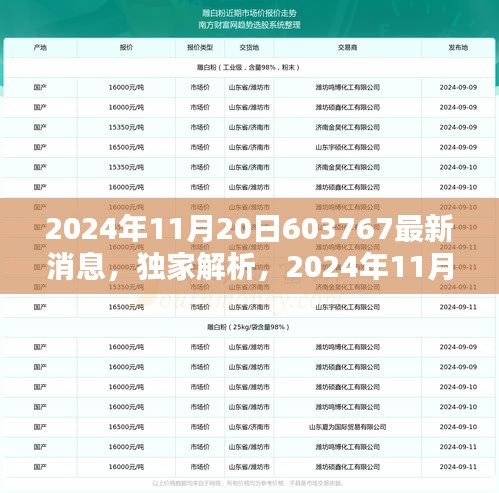 獨(dú)家解析，最新發(fā)布的關(guān)于代碼603767的全面評測消息（日期，2024年11月20日）