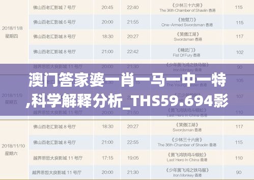 澳門(mén)答家婆一肖一馬一中一特,科學(xué)解釋分析_THS59.694影視版