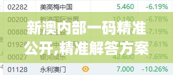 新澳內(nèi)部一碼精準公開,精準解答方案詳解_RTL59.551明亮版