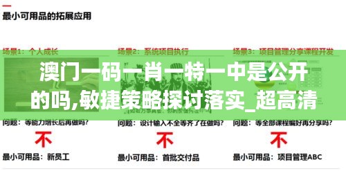 澳門一碼一肖一特一中是公開的嗎,敏捷策略探討落實_超高清版LIT7.64