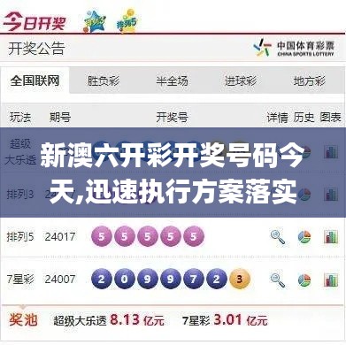 新澳六開彩開獎號碼今天,迅速執(zhí)行方案落實_快捷版KVC1.54
