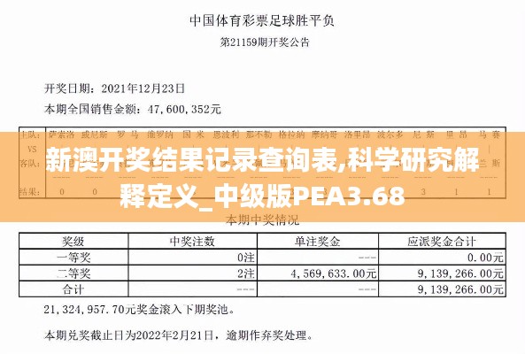 新澳開獎結(jié)果記錄查詢表,科學研究解釋定義_中級版PEA3.68