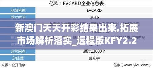 新澳門天天開彩結果出來,拓展市場解析落實_遠程版KFY2.25