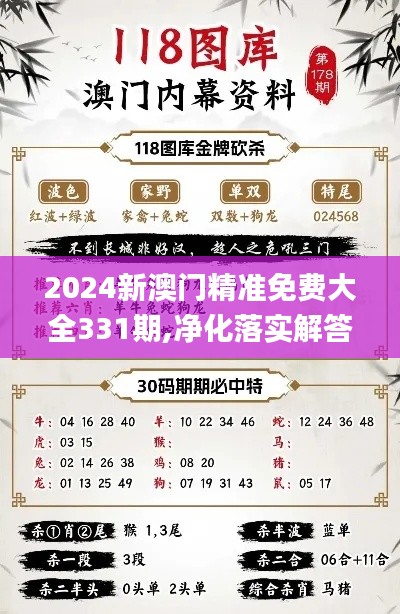 2024新澳門精準(zhǔn)免費(fèi)大全331期,凈化落實解答解釋_ATU3.70