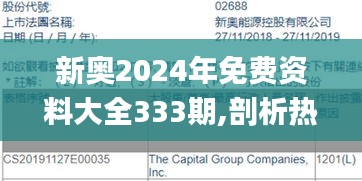 新奧2024年免費(fèi)資料大全333期,剖析熱點(diǎn)解釋落實(shí)_HNQ6.62