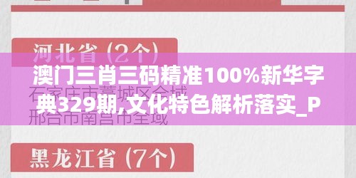 澳門三肖三碼精準(zhǔn)100%新華字典329期,文化特色解析落實_PQT5.48