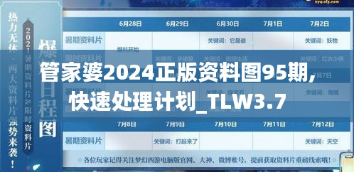 管家婆2024正版資料圖95期,快速處理計(jì)劃_TLW3.7