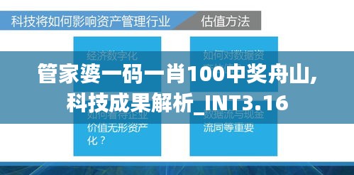管家婆一碼一肖100中獎舟山,科技成果解析_INT3.16