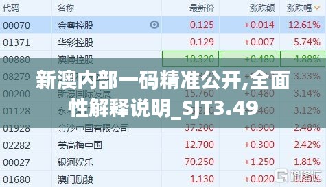 新澳內(nèi)部一碼精準(zhǔn)公開(kāi),全面性解釋說(shuō)明_SJT3.49