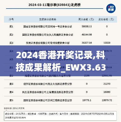 2024香港開獎記錄,科技成果解析_EWX3.63