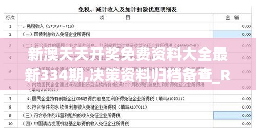 新澳天天開獎免費(fèi)資料大全最新334期,決策資料歸檔備查_RMH6.58