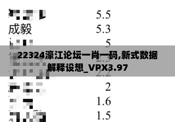 22324濠江論壇一肖一碼,新式數(shù)據(jù)解釋設(shè)想_VPX3.97