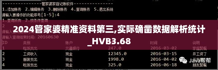 2024管家婆精準(zhǔn)資料第三,實(shí)際確鑿數(shù)據(jù)解析統(tǒng)計(jì)_HVB3.68
