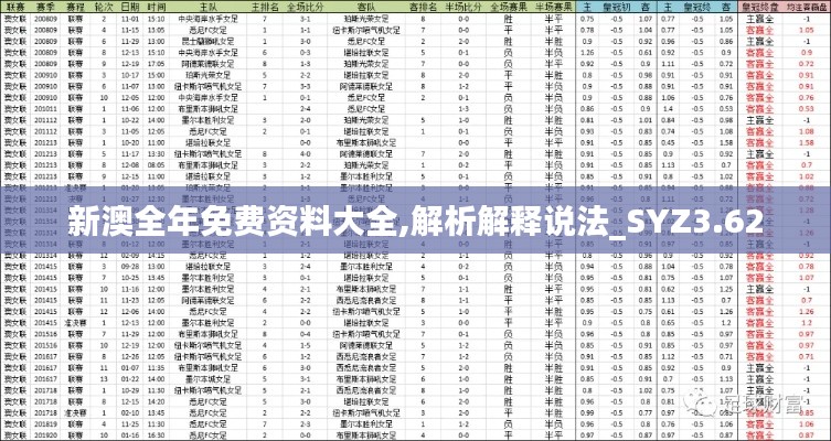 新澳全年免費(fèi)資料大全,解析解釋說法_SYZ3.62