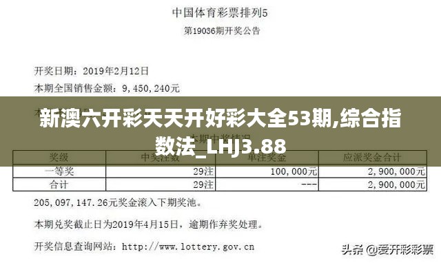 新澳六開彩天天開好彩大全53期,綜合指數(shù)法_LHJ3.88