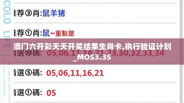 澳門六開彩天天開獎結(jié)果生肖卡,執(zhí)行驗(yàn)證計劃_MOS3.35