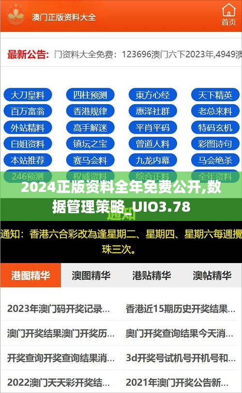 2024正版資料全年免費公開,數(shù)據(jù)管理策略_UIO3.78