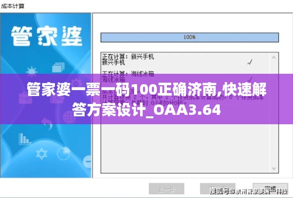 管家婆一票一碼100正確濟南,快速解答方案設計_OAA3.64