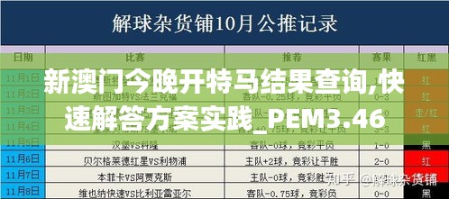 新澳門今晚開特馬結(jié)果查詢,快速解答方案實踐_PEM3.46