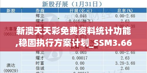 新澳天天彩免費(fèi)資料統(tǒng)計(jì)功能,穩(wěn)固執(zhí)行方案計(jì)劃_SSM3.66