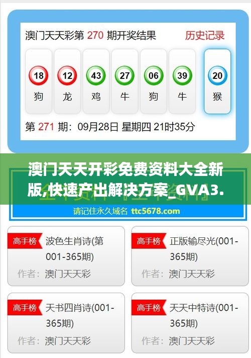 澳門天天開彩免費(fèi)資料大全新版,快速產(chǎn)出解決方案_GVA3.15
