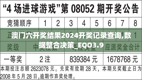澳門六開獎(jiǎng)結(jié)果2024開獎(jiǎng)記錄查詢,數(shù)據(jù)整合決策_(dá)EQO3.9