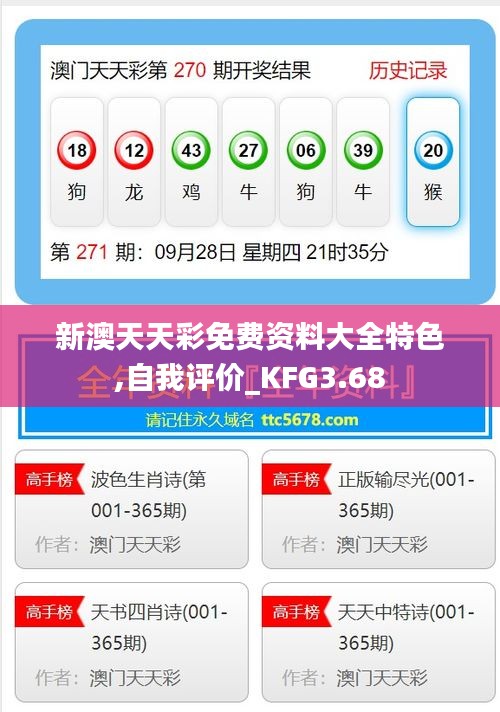 新澳天天彩免費(fèi)資料大全特色,自我評(píng)價(jià)_KFG3.68