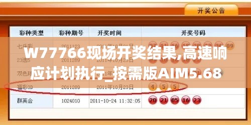 W77766現(xiàn)場開獎結果,高速響應計劃執(zhí)行_按需版AIM5.68