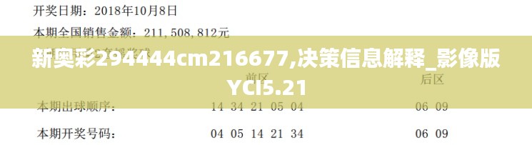 新奧彩294444cm216677,決策信息解釋_影像版YCI5.21