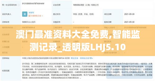 澳門最準(zhǔn)資料大全免費(fèi),智能監(jiān)測記錄_透明版LHJ5.10