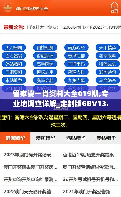 管家婆一肖資料大全019期,專業(yè)地調(diào)查詳解_定制版GBV13.17