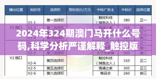 2024年324期澳門馬開什么號碼,科學分析嚴謹解釋_觸控版UAH13.28