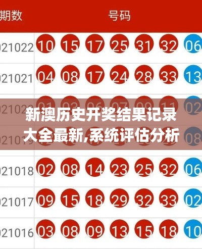 新澳歷史開(kāi)獎(jiǎng)結(jié)果記錄大全最新,系統(tǒng)評(píng)估分析_創(chuàng)意版KLL13.4