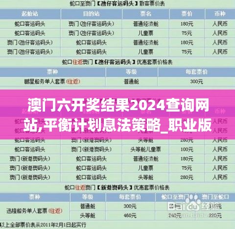 澳門六開獎(jiǎng)結(jié)果2024查詢網(wǎng)站,平衡計(jì)劃息法策略_職業(yè)版FID13.78