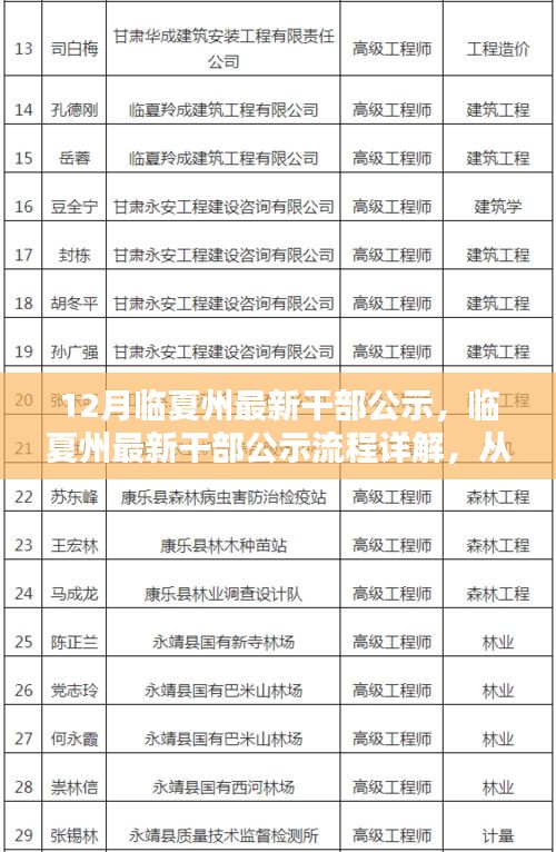 臨夏州最新干部公示流程詳解，從政策解讀到公示全過程全解析